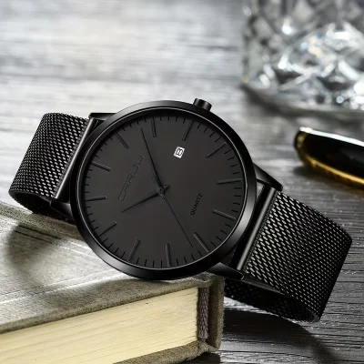Silver mesh strap watch