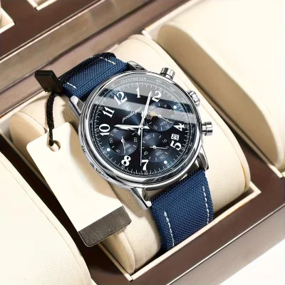 Blue dial chronograph